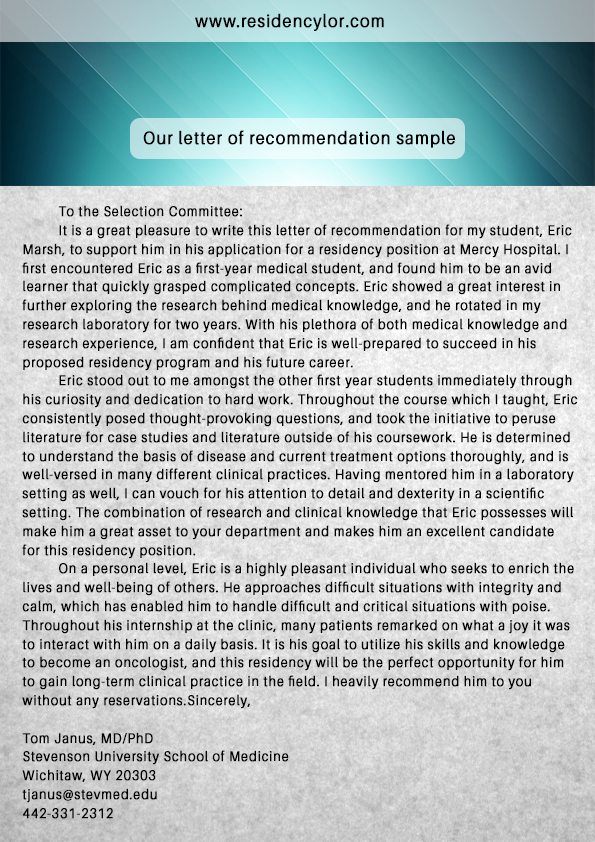 Writing a letter of recommendation vs reference hospital
