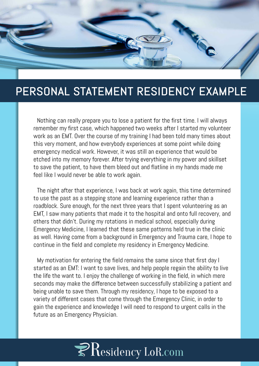 personal statement help residency