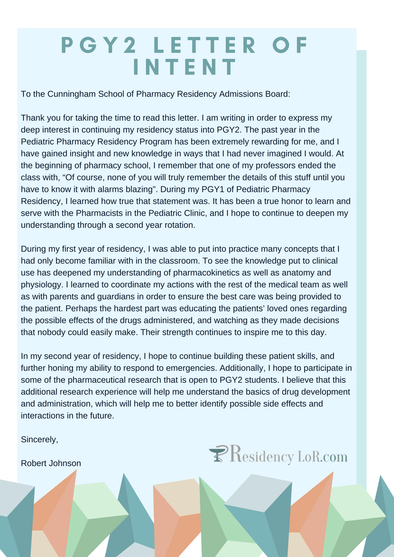 Prepare Exquisite Letter Of Intent Pharmacy Residency With Us