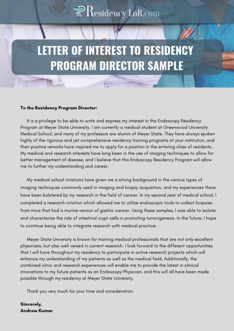 Get The Best Residency Letter Of Recommendation Sample Here